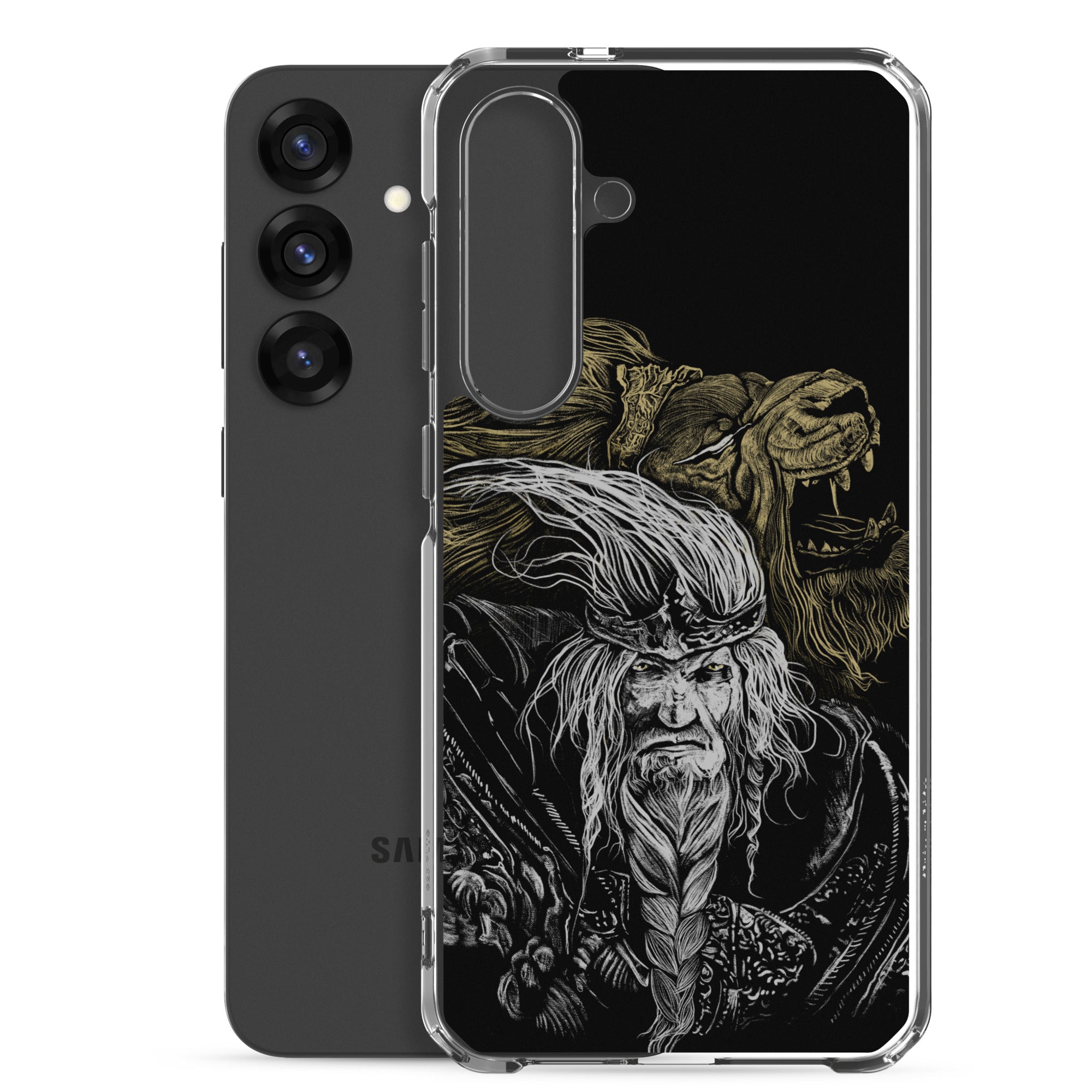 Godfrey First Elden Lord Elden Ring Fan Art – Dark Fantasy Serosh Artwork, Clear Case for Samsung® - Phone Accessories