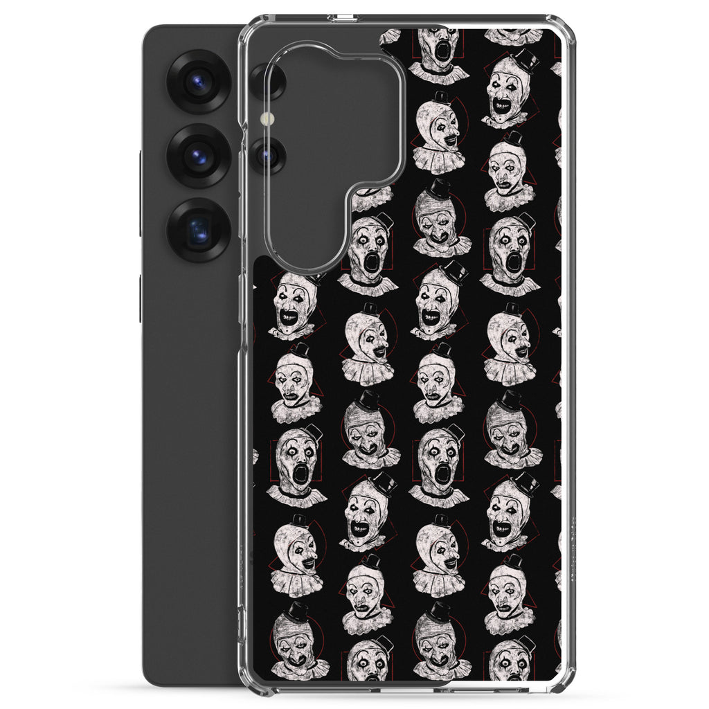 Terrifier Faces Pattern Phone Case - Art the Clown Multi-Expression Slasher Cover, Clear Case for Samsung® - Phone Acessories