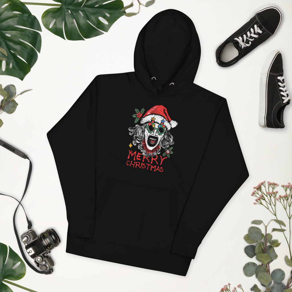 The Holiday Slasher - Art the Clown Christmas Horror Art, Unisex Hoodie - Apparel & Acessories