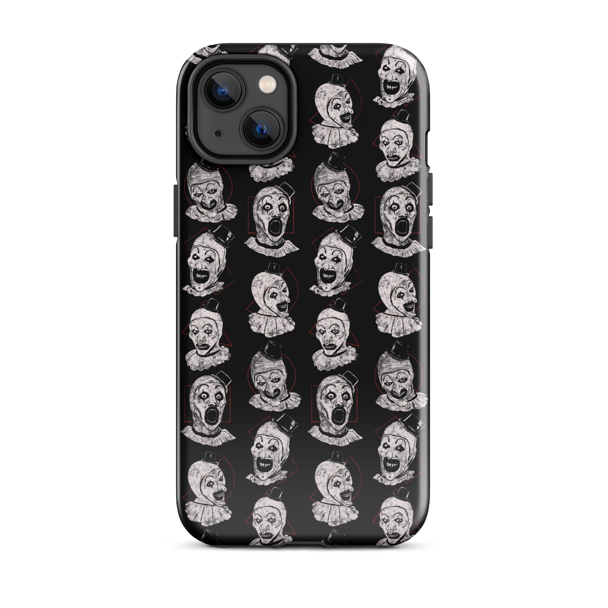 Terrifier Faces Pattern Phone Case - Art the Clown Multi-Expression Slasher Cover, Tough Case for iPhone® iPhone 14 Plus - Phone Acessories
