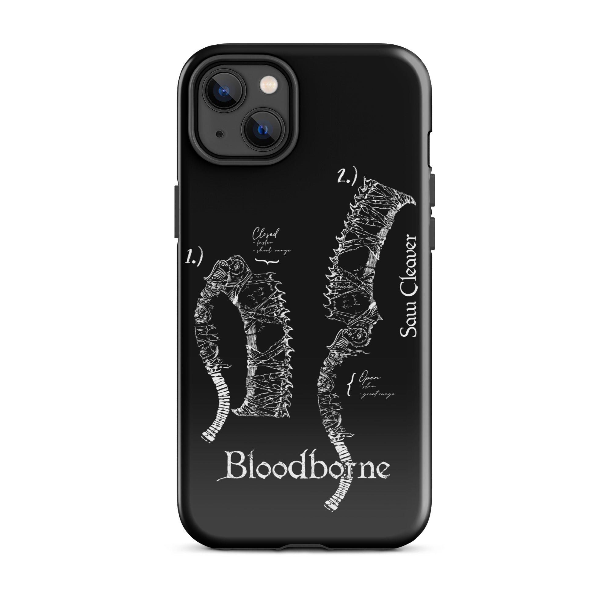 Bloodborne Saw Cleaver Schematic Art Print , Tough Case for iPhone® iPhone 14 Plus - Phone Acessories