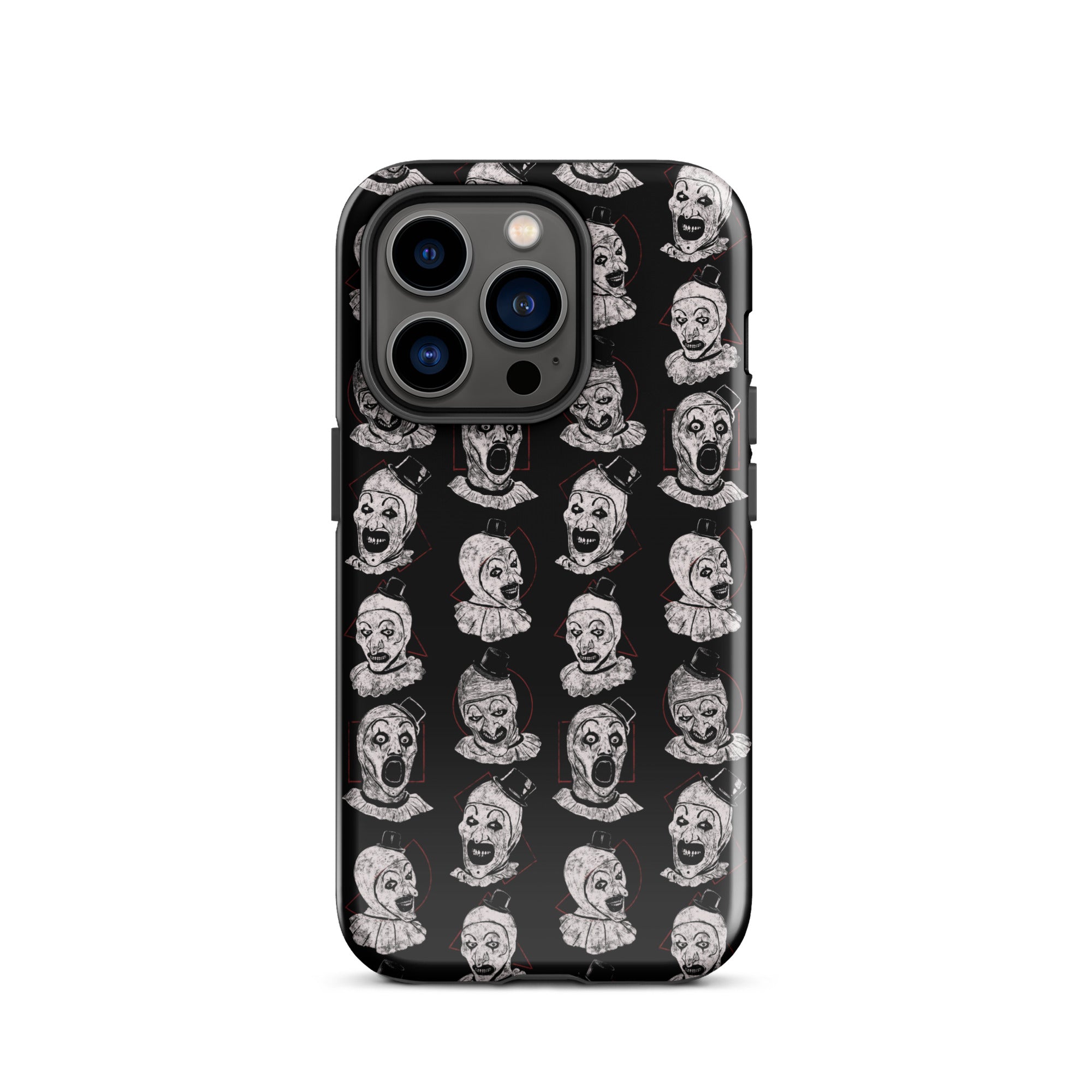 Terrifier Faces Pattern Phone Case - Art the Clown Multi-Expression Slasher Cover, Tough Case for iPhone® iPhone 14 Pro - Phone Acessories