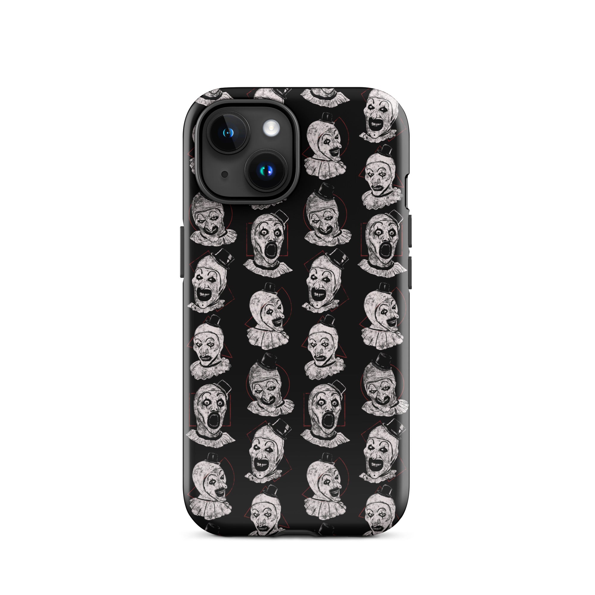 Terrifier Faces Pattern Phone Case - Art the Clown Multi-Expression Slasher Cover, Tough Case for iPhone® iPhone 15 - Phone Acessories