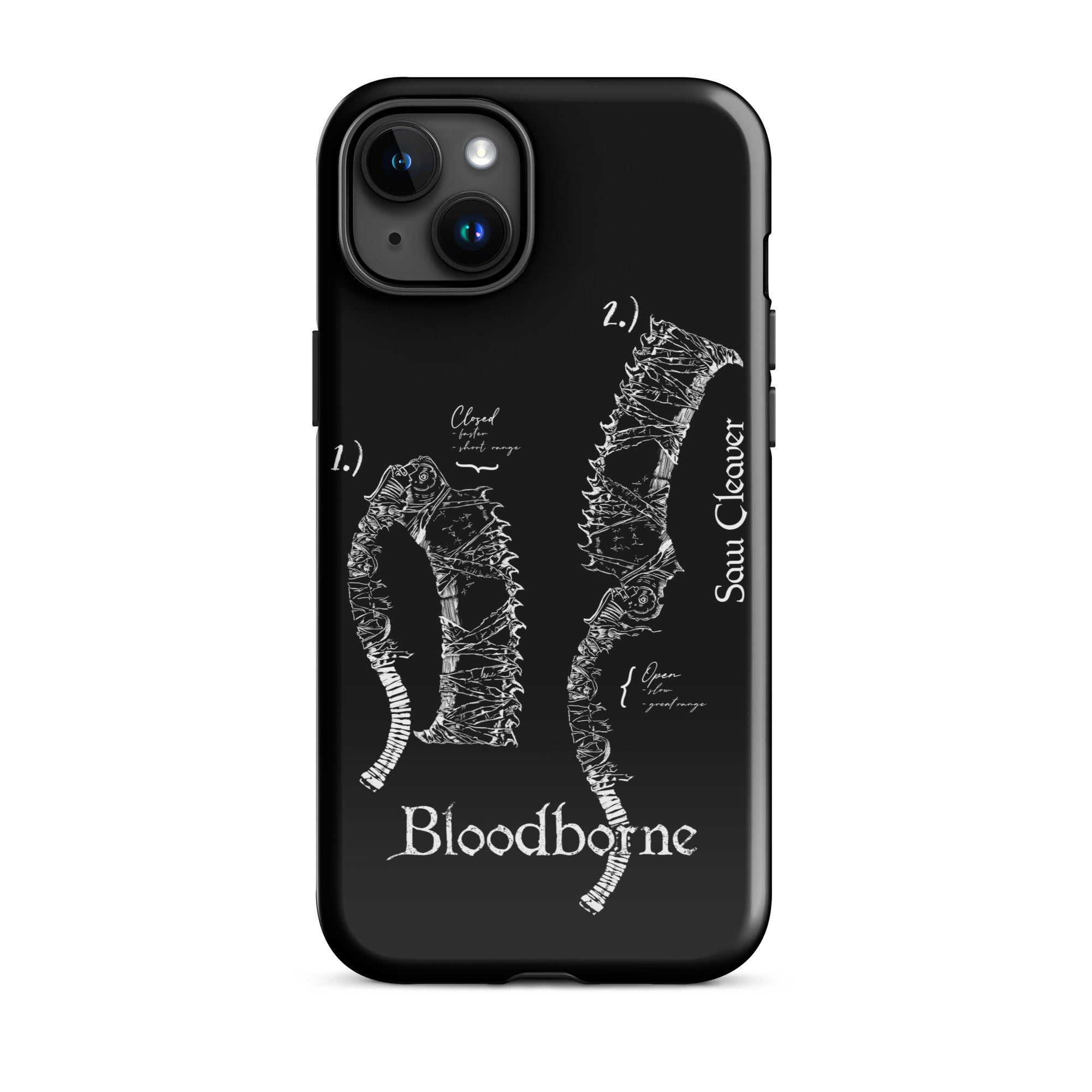 Bloodborne Saw Cleaver Schematic Art Print , Tough Case for iPhone® iPhone 15 Plus - Phone Acessories