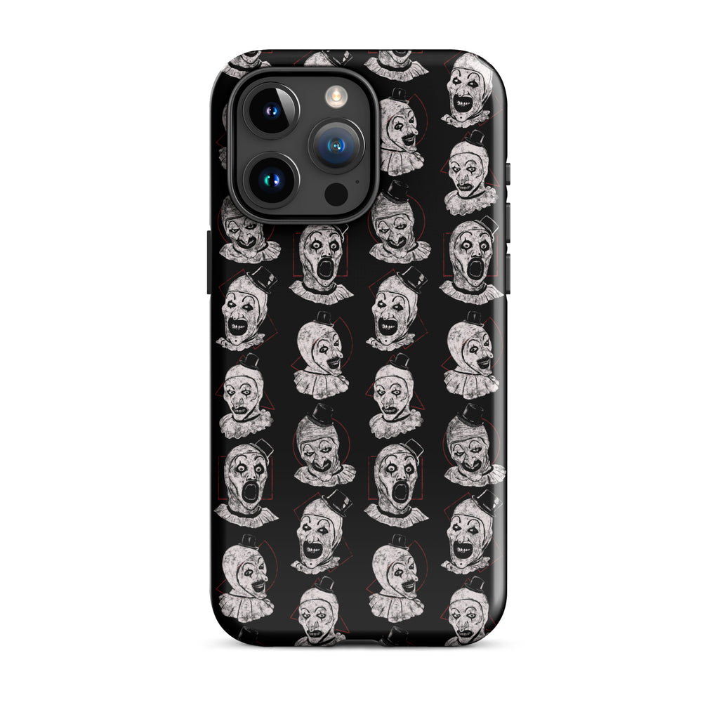 Terrifier Faces Pattern Phone Case - Art the Clown Multi-Expression Slasher Cover, Tough Case for iPhone® iPhone 15 Pro Max - Phone Acessories