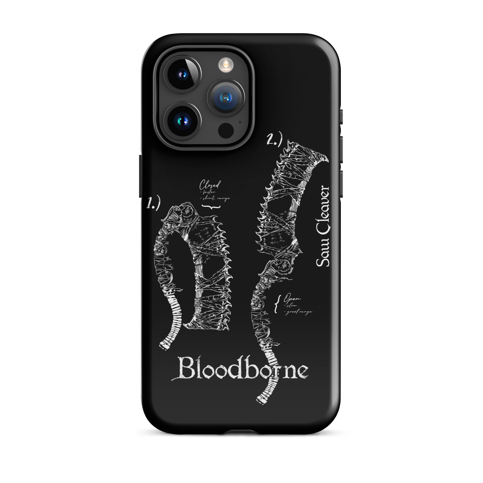 Bloodborne Saw Cleaver Schematic Art Print , Tough Case for iPhone® iPhone 15 Pro Max - Phone Acessories