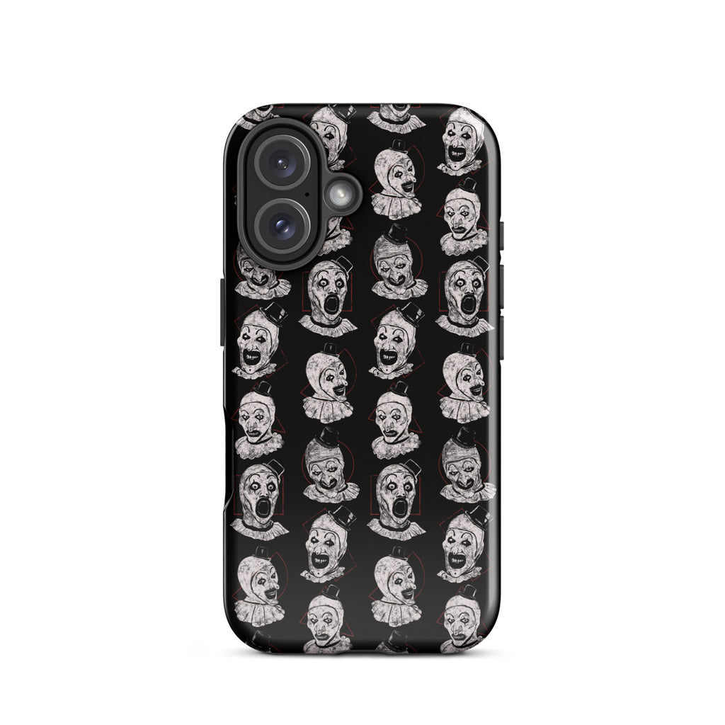 Terrifier Faces Pattern Phone Case - Art the Clown Multi-Expression Slasher Cover, Tough Case for iPhone® iPhone 16 - Phone Acessories