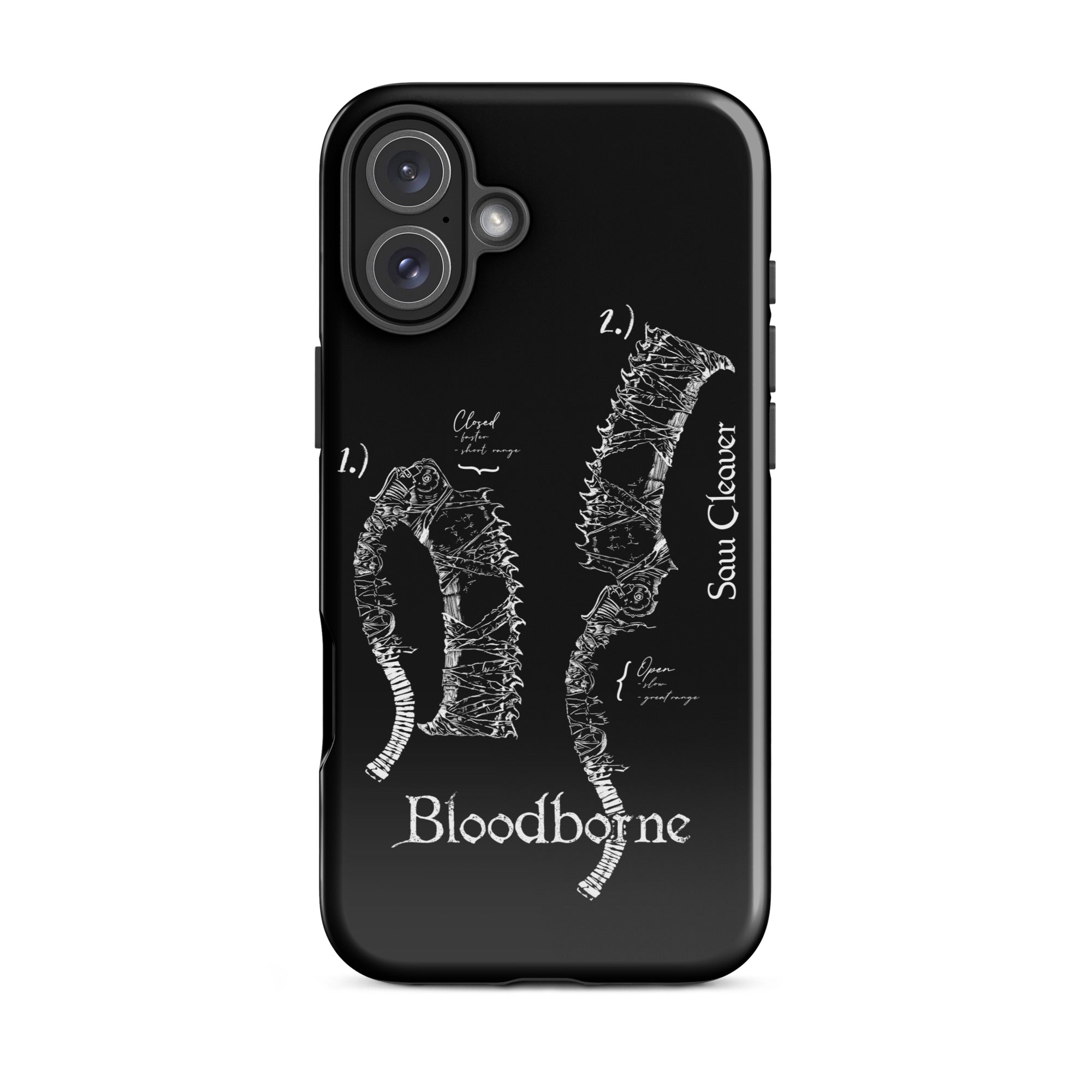 Bloodborne Saw Cleaver Schematic Art Print , Tough Case for iPhone® iPhone 16 Plus - Phone Acessories
