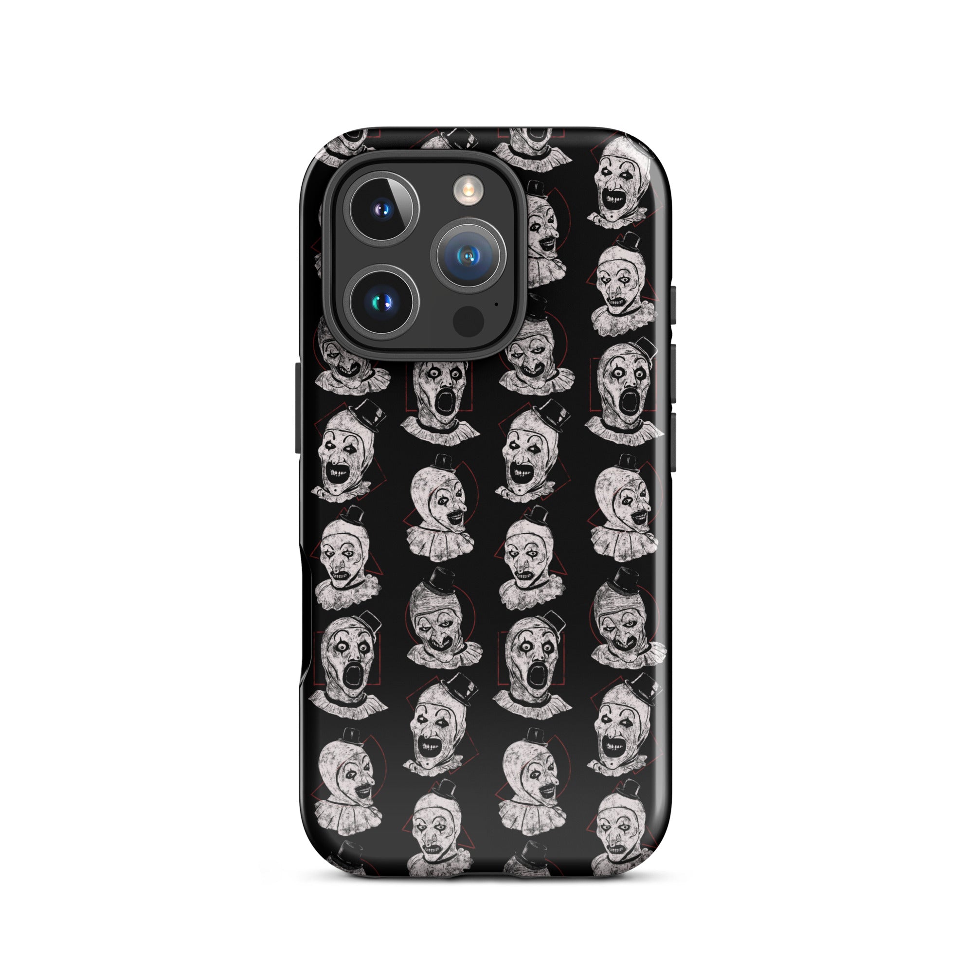 Terrifier Faces Pattern Phone Case - Art the Clown Multi-Expression Slasher Cover, Tough Case for iPhone® iPhone 16 Pro - Phone Acessories