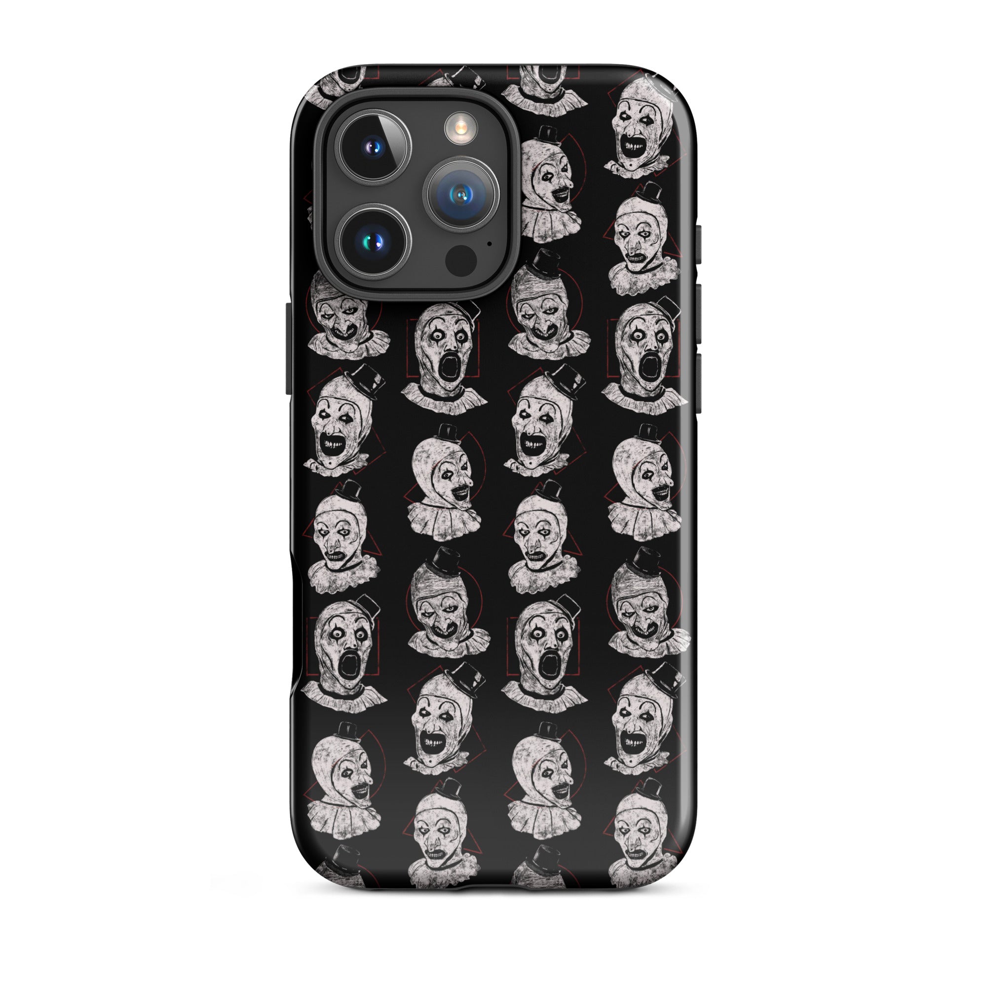 Terrifier Faces Pattern Phone Case - Art the Clown Multi-Expression Slasher Cover, Tough Case for iPhone® iPhone 16 Pro Max - Phone Acessories