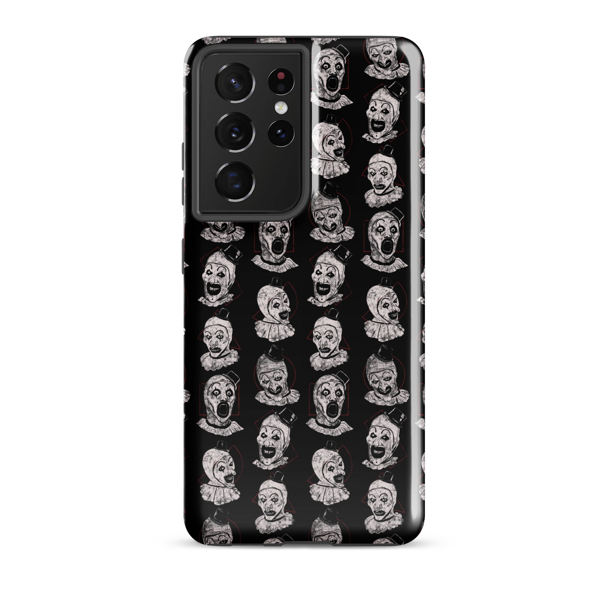 Terrifier Faces Pattern Phone Case - Art the Clown Multi-Expression Slasher Cover, Tough case for Samsung® Samsung Galaxy S21 Ultra - Phone Acessories