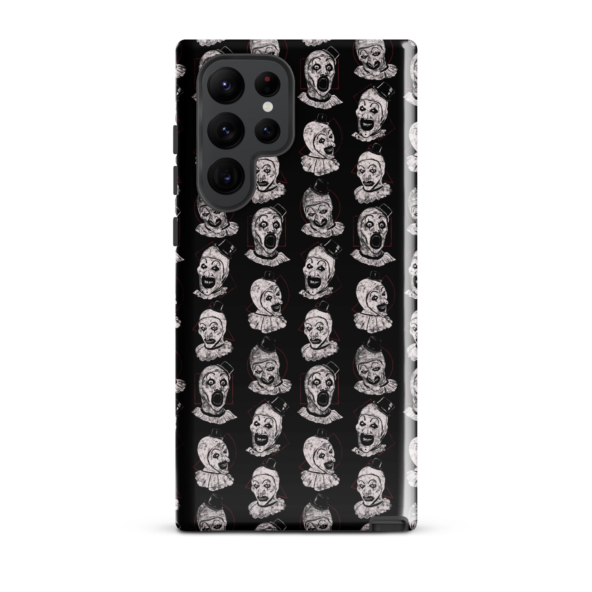 Terrifier Faces Pattern Phone Case - Art the Clown Multi-Expression Slasher Cover, Tough case for Samsung® Samsung Galaxy S22 Ultra - Phone Acessories