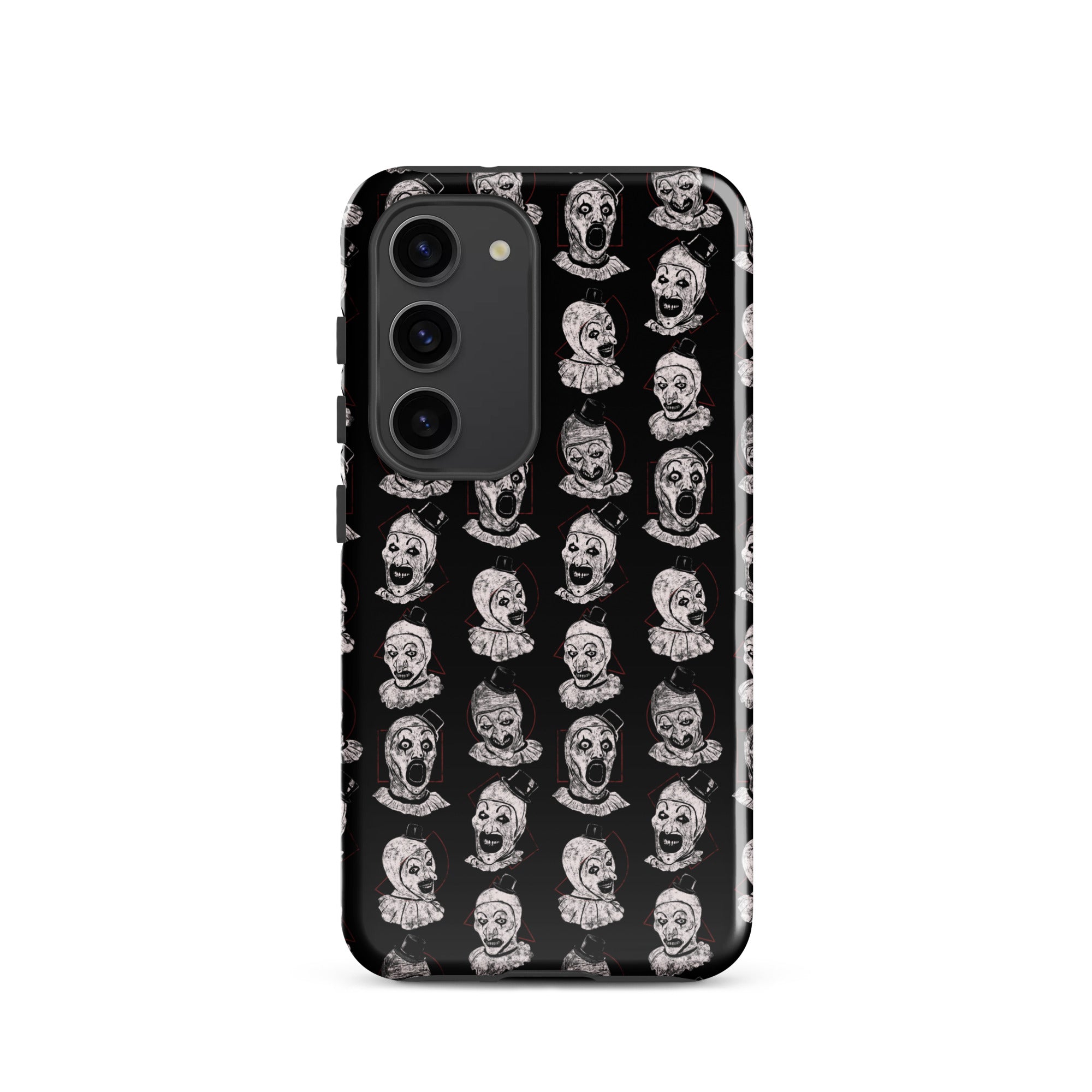 Terrifier Faces Pattern Phone Case - Art the Clown Multi-Expression Slasher Cover, Tough case for Samsung® Samsung Galaxy S23 - Phone Acessories