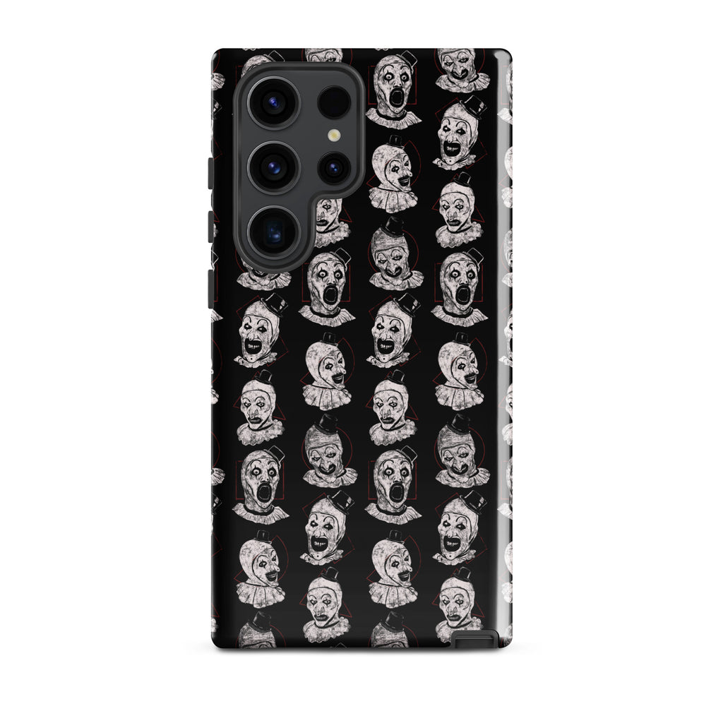 Terrifier Faces Pattern Phone Case - Art the Clown Multi-Expression Slasher Cover, Tough case for Samsung® Samsung Galaxy S23 Ultra - Phone Acessories