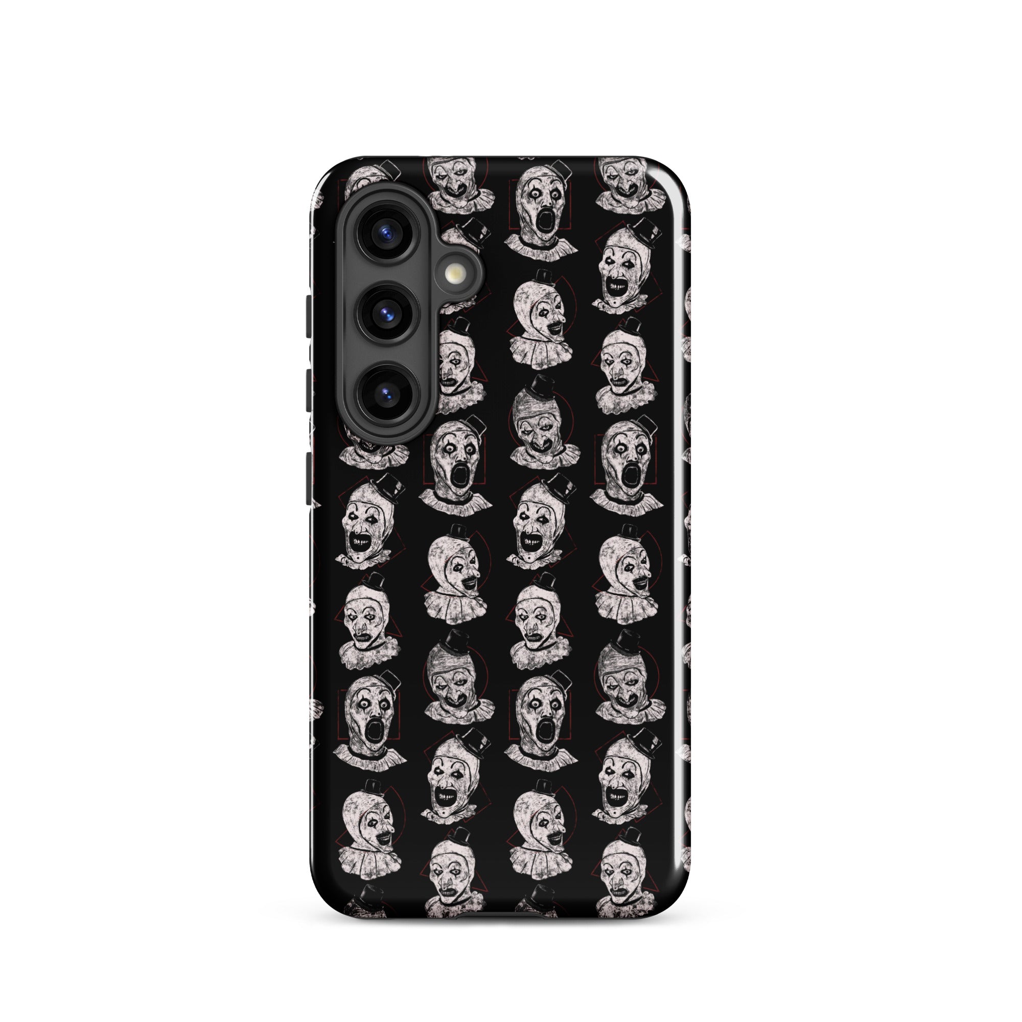 Terrifier Faces Pattern Phone Case - Art the Clown Multi-Expression Slasher Cover, Tough case for Samsung® Samsung Galaxy S24 - Phone Acessories