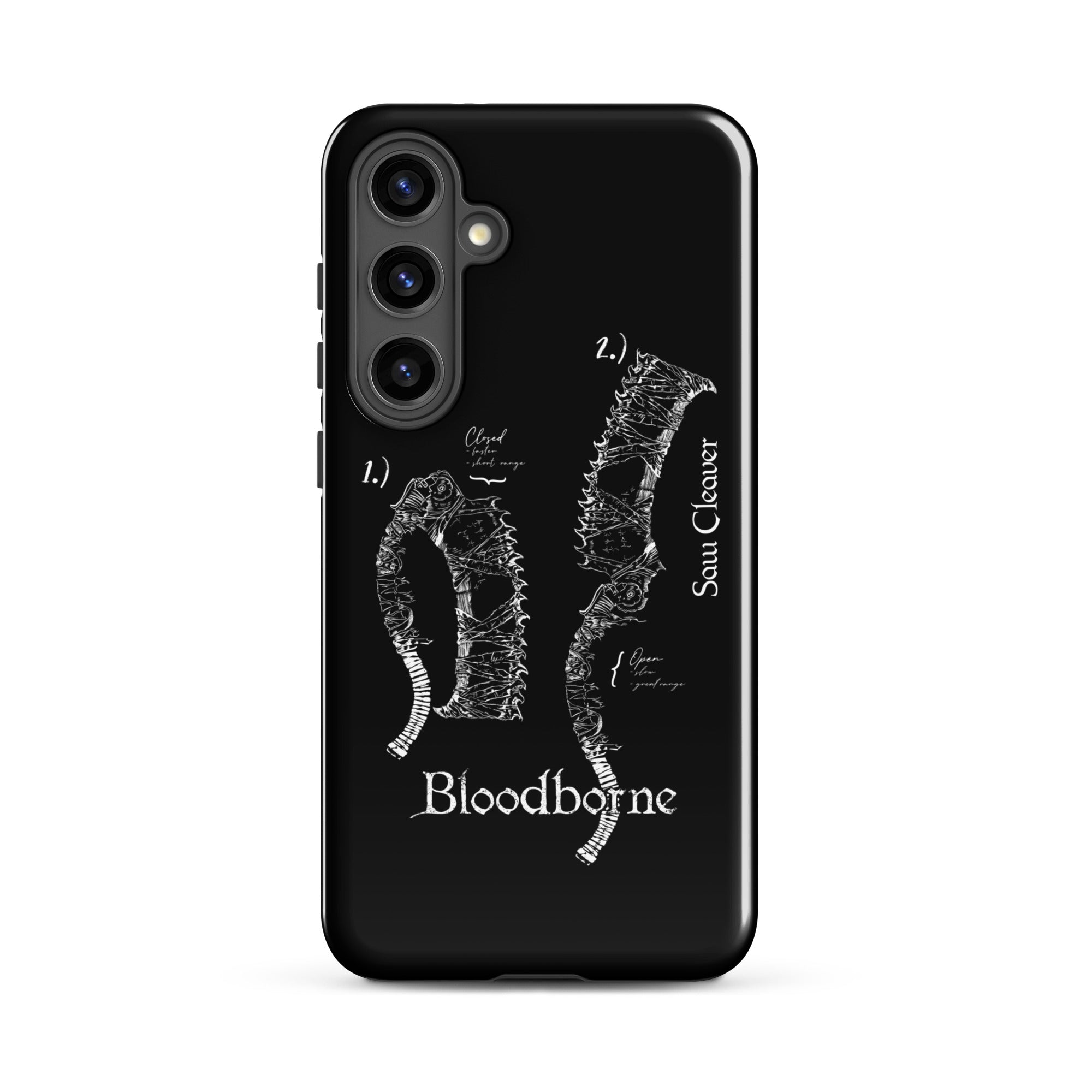 Bloodborne Saw Cleaver Schematic Art Print , Tough case for Samsung® Samsung Galaxy S24 Plus - Phone Acessories