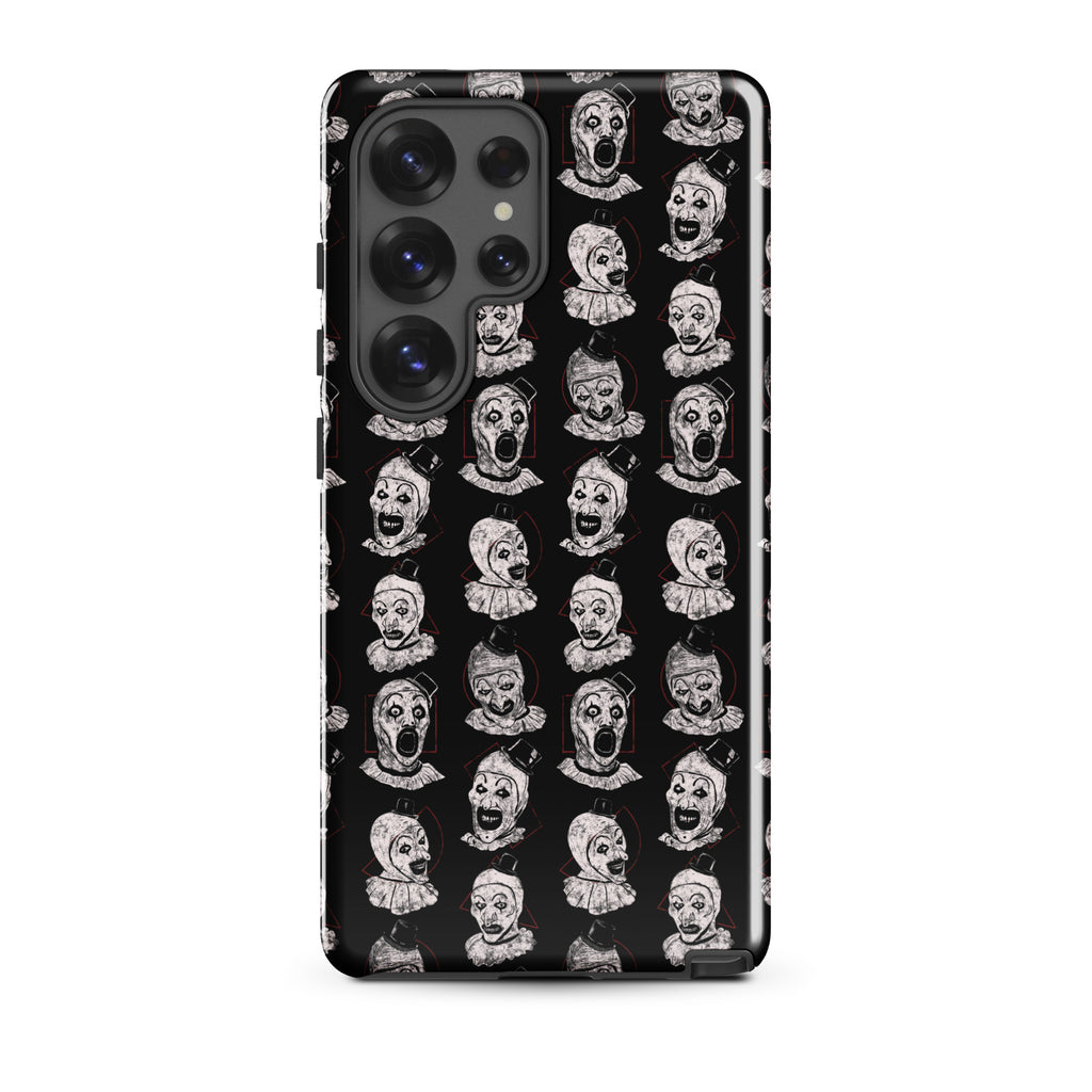 Terrifier Faces Pattern Phone Case - Art the Clown Multi-Expression Slasher Cover, Tough case for Samsung® Samsung Galaxy S25 Ultra - Phone Acessories