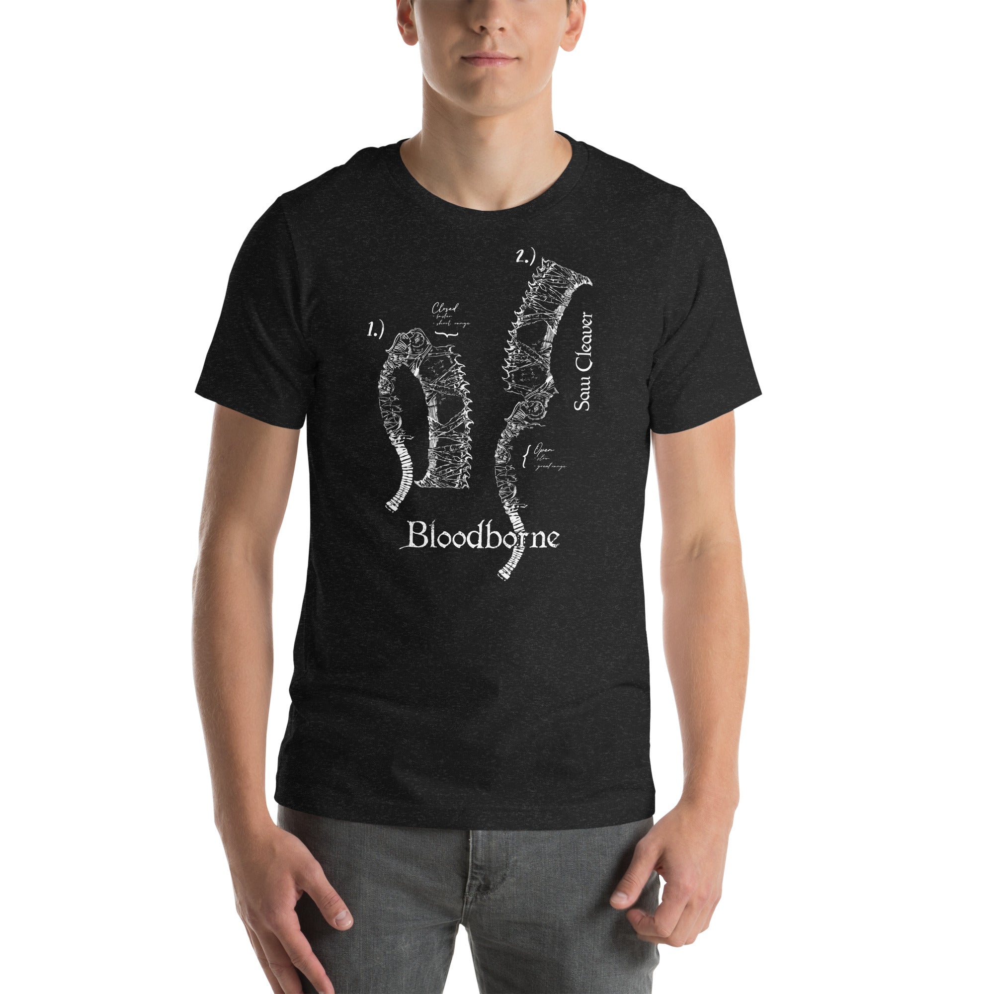 Bloodborne Saw Cleaver Schematic Art Print , Unisex t-shirt 5XL - Apparel & Acessories