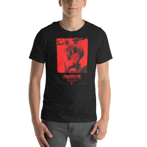 Hazbin Hotel Alastor T-Shirt Radio Demon Dark Red Gothic Art Hazbin Hotel Merch Alastor Fan Art , Unisex t-shirt 5XL - T-Shirts