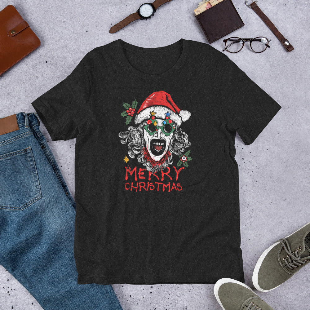 The Holiday Slasher - Art the Clown Christmas Horror Art, Unisex t-shirt - Apparel & Acessories