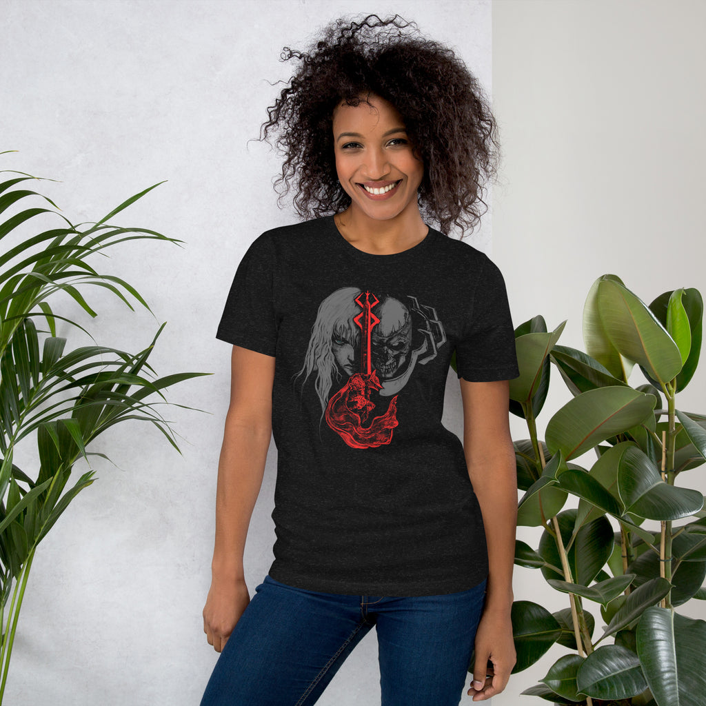 Guts berserk armor griffith and skull night and brand of sacrifice, Unisex t-shirt -