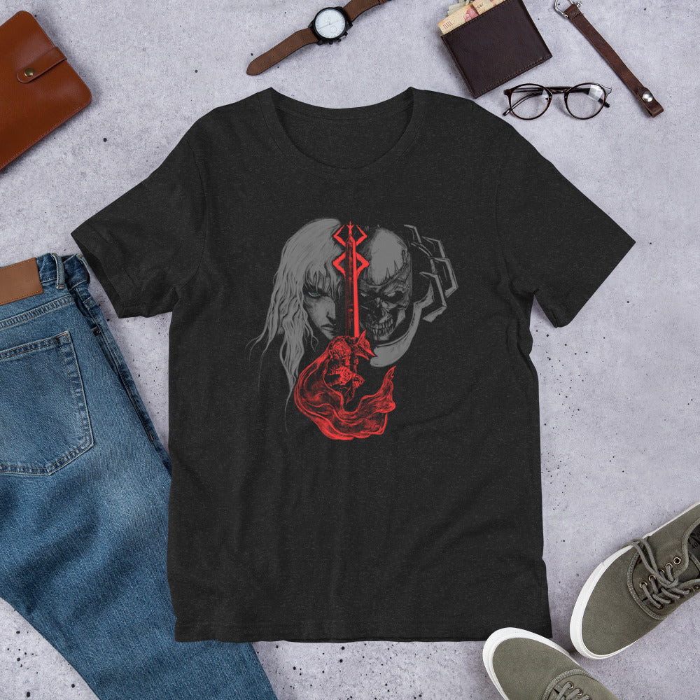 Guts berserk armor griffith and skull night and brand of sacrifice, Unisex t-shirt -