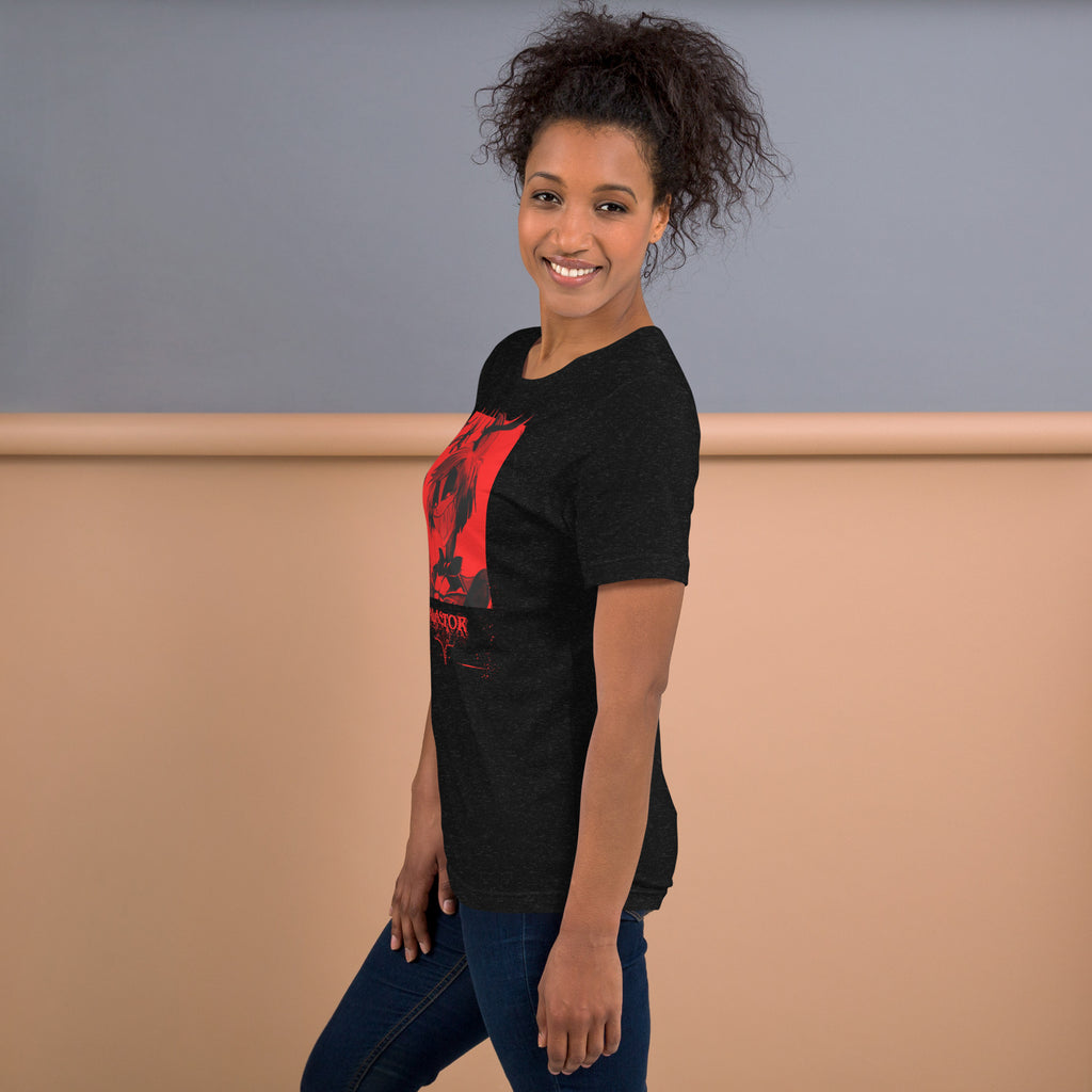 Hazbin Hotel Alastor T-Shirt Radio Demon Dark Red Gothic Art Hazbin Hotel Merch Alastor Fan Art , Unisex t-shirt - T-Shirts