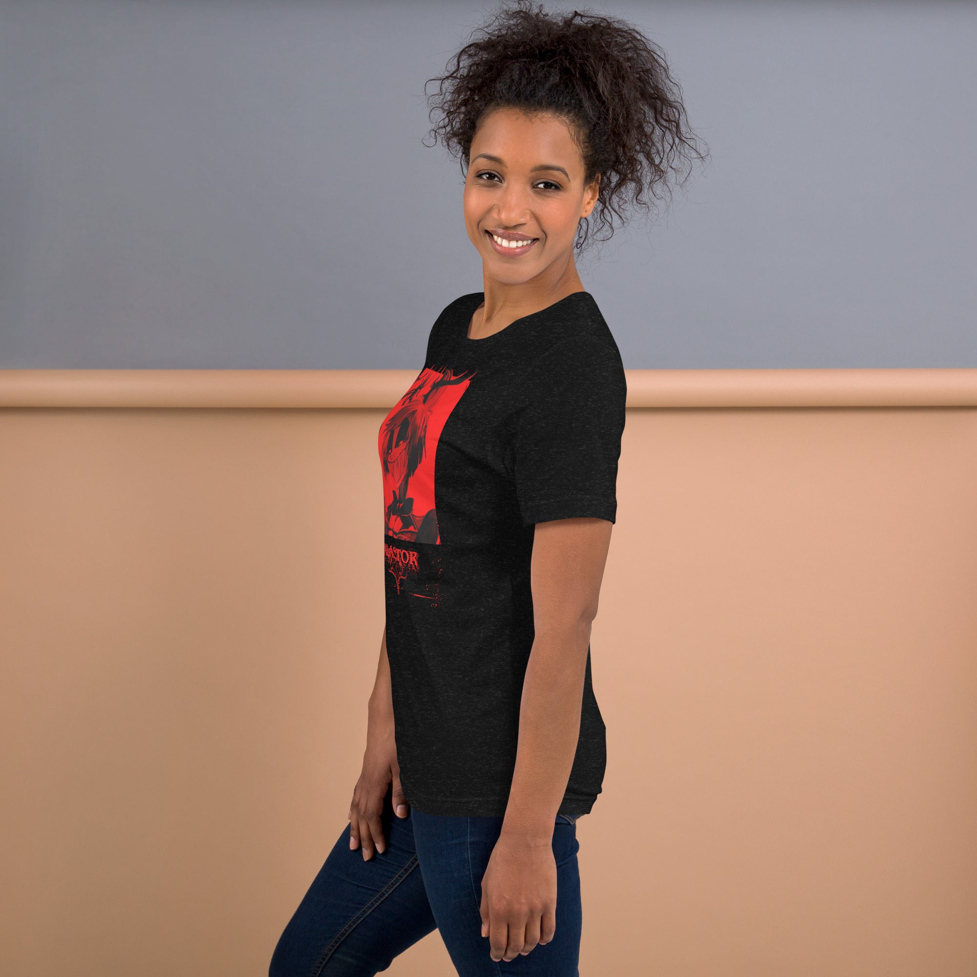Hazbin Hotel Alastor T-Shirt Radio Demon Dark Red Gothic Art Hazbin Hotel Merch Alastor Fan Art , Unisex t-shirt - T-Shirts