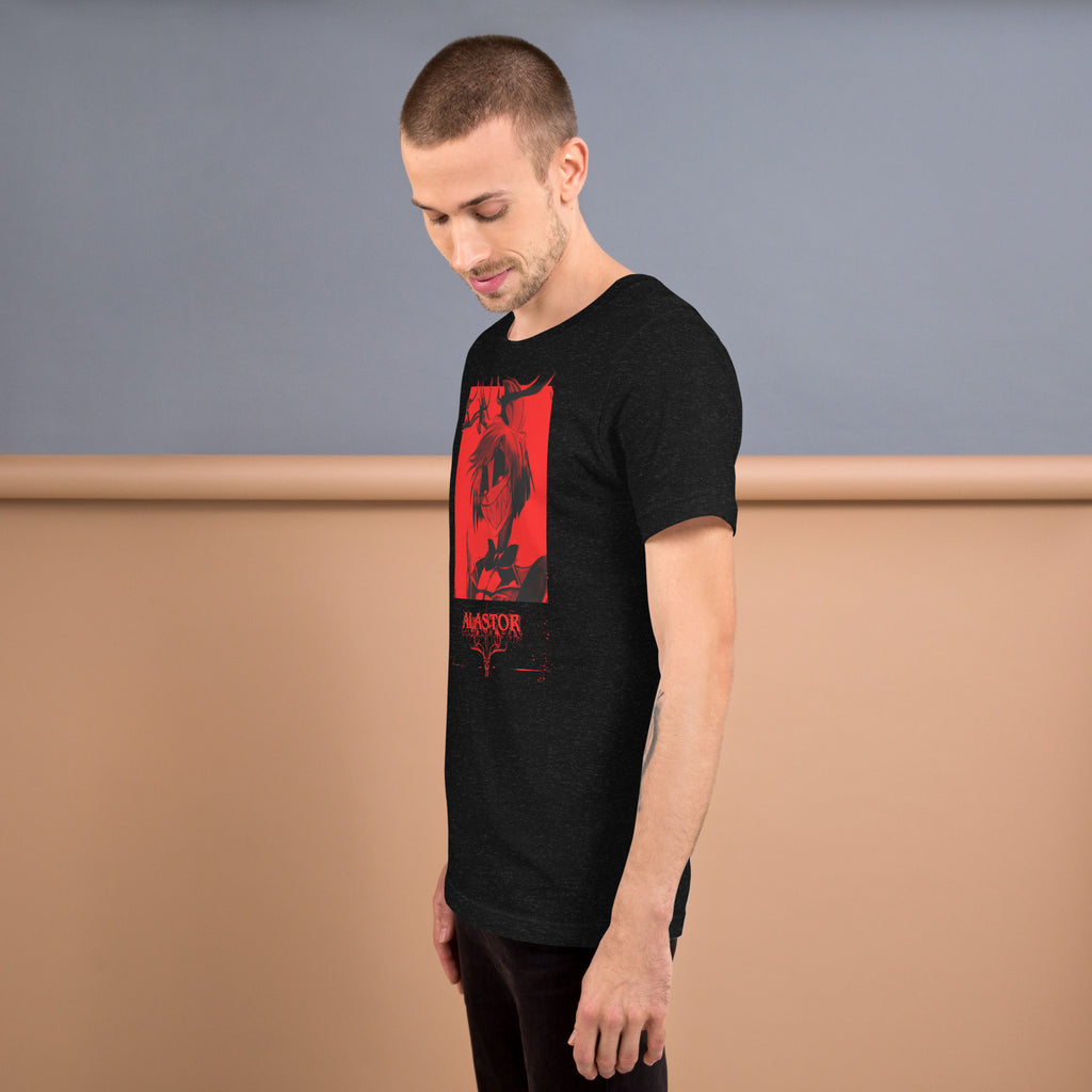 Hazbin Hotel Alastor T-Shirt Radio Demon Dark Red Gothic Art Hazbin Hotel Merch Alastor Fan Art , Unisex t-shirt - T-Shirts