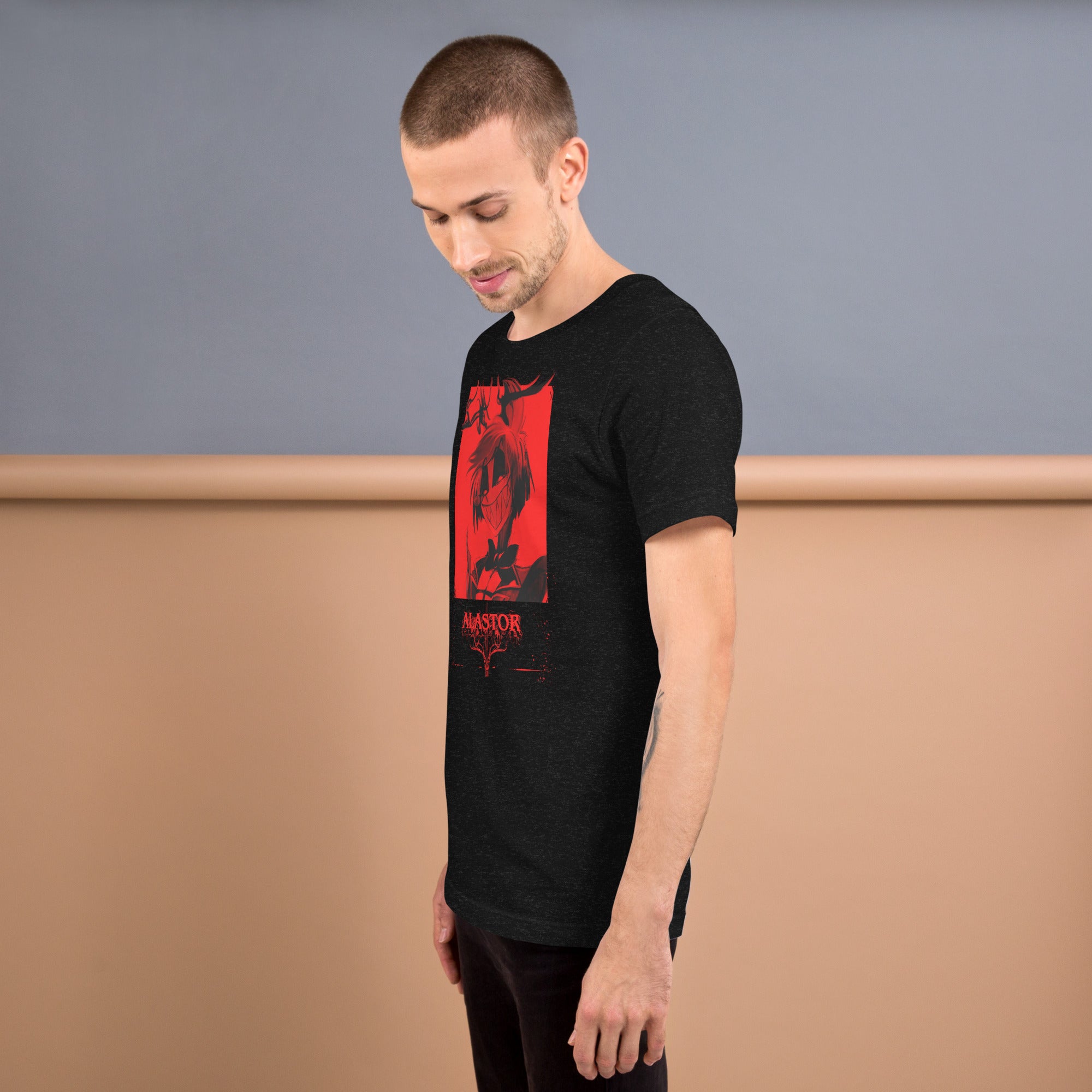 Hazbin Hotel Alastor T-Shirt Radio Demon Dark Red Gothic Art Hazbin Hotel Merch Alastor Fan Art , Unisex t-shirt - T-Shirts