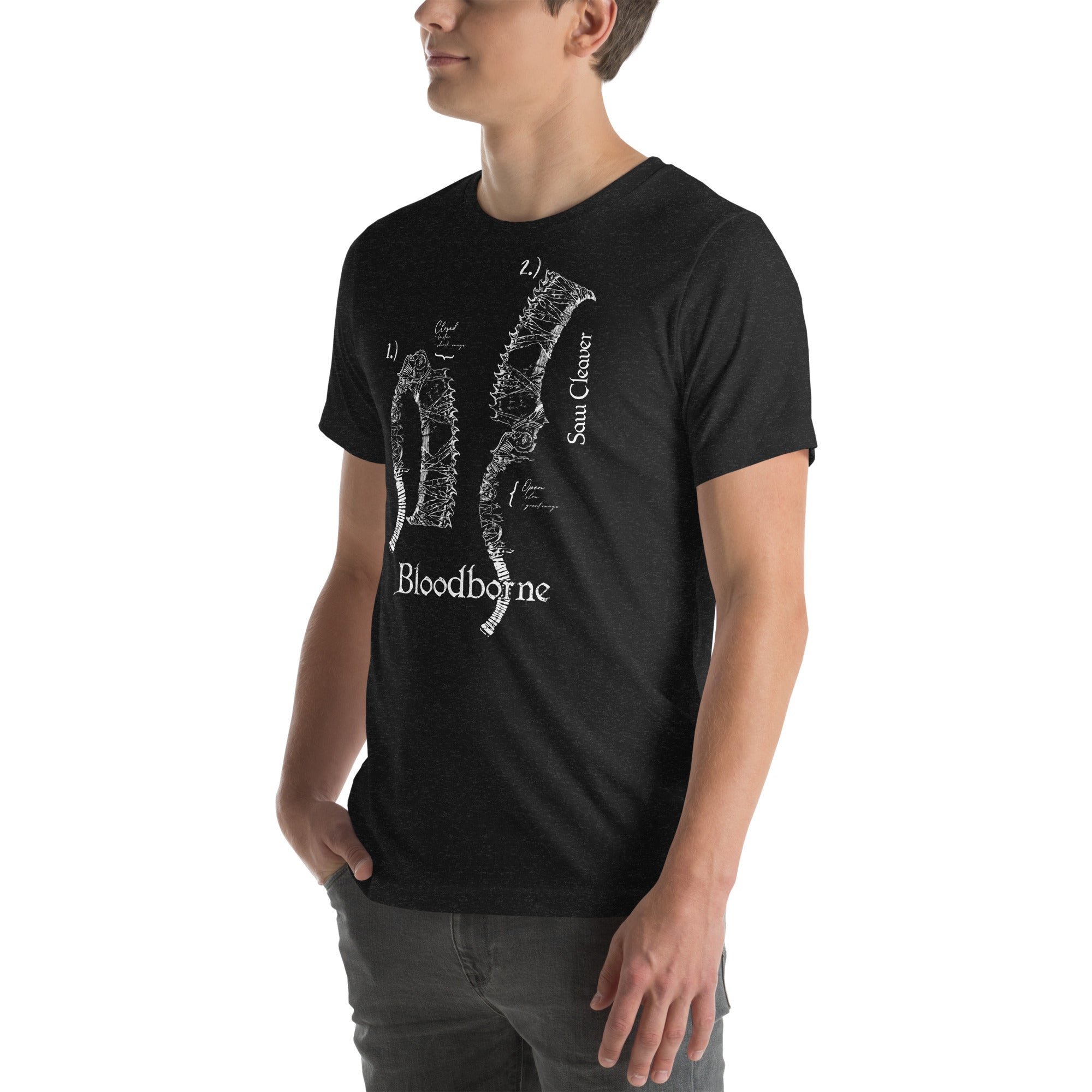 Bloodborne Saw Cleaver Schematic Art Print , Unisex t-shirt - Apparel & Acessories