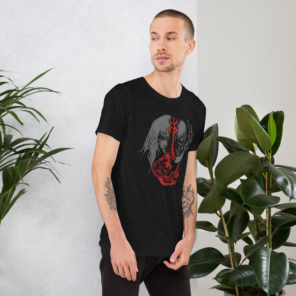 Guts berserk armor griffith and skull night and brand of sacrifice, Unisex t-shirt -