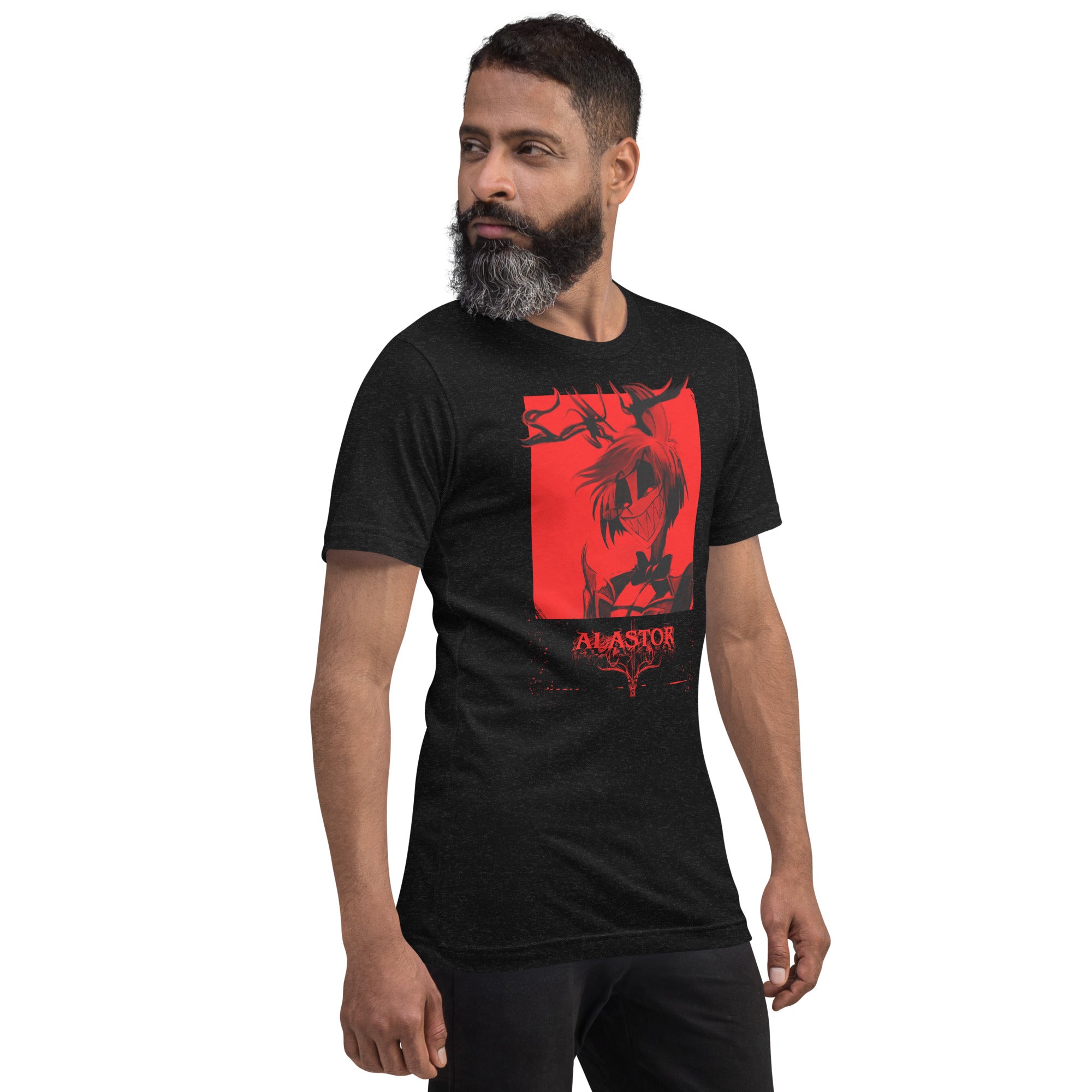 Hazbin Hotel Alastor T-Shirt Radio Demon Dark Red Gothic Art Hazbin Hotel Merch Alastor Fan Art , Unisex t-shirt - T-Shirts