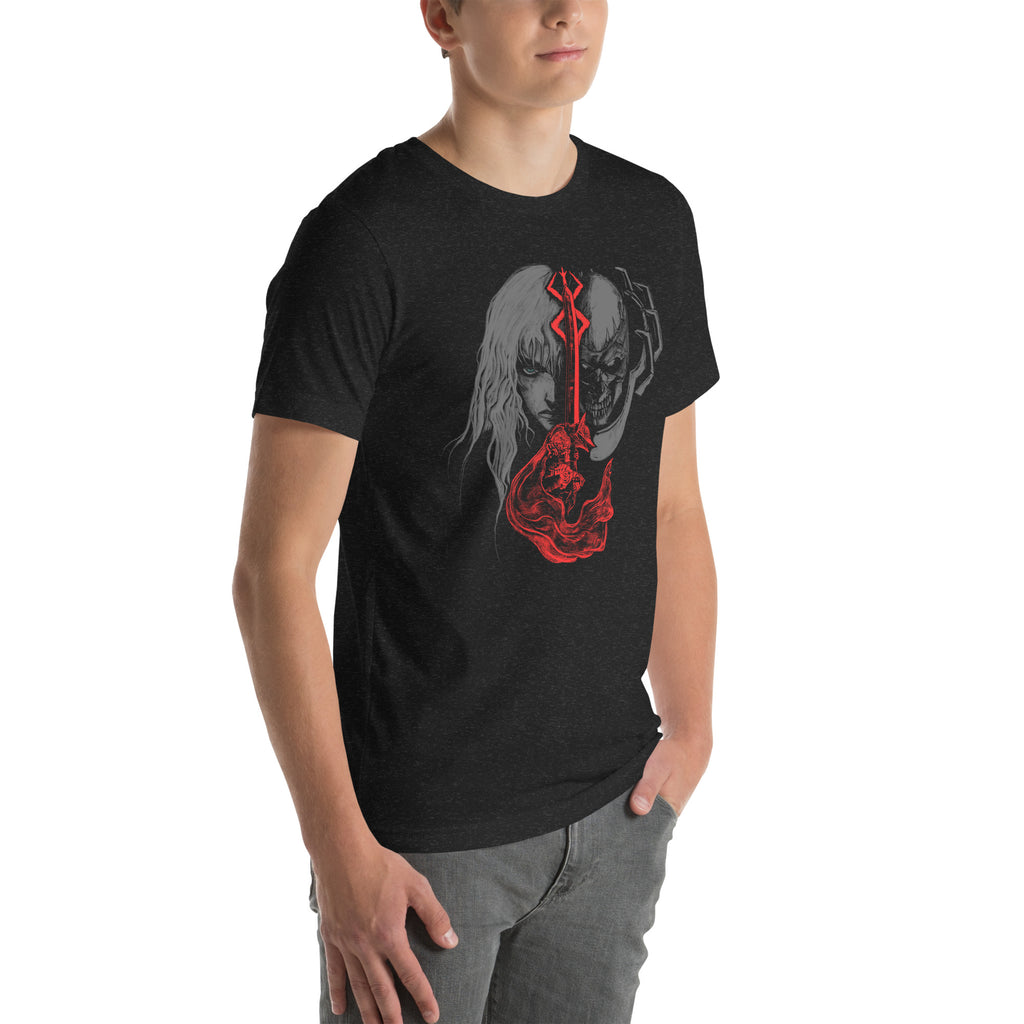 Guts berserk armor griffith and skull night and brand of sacrifice, Unisex t-shirt -