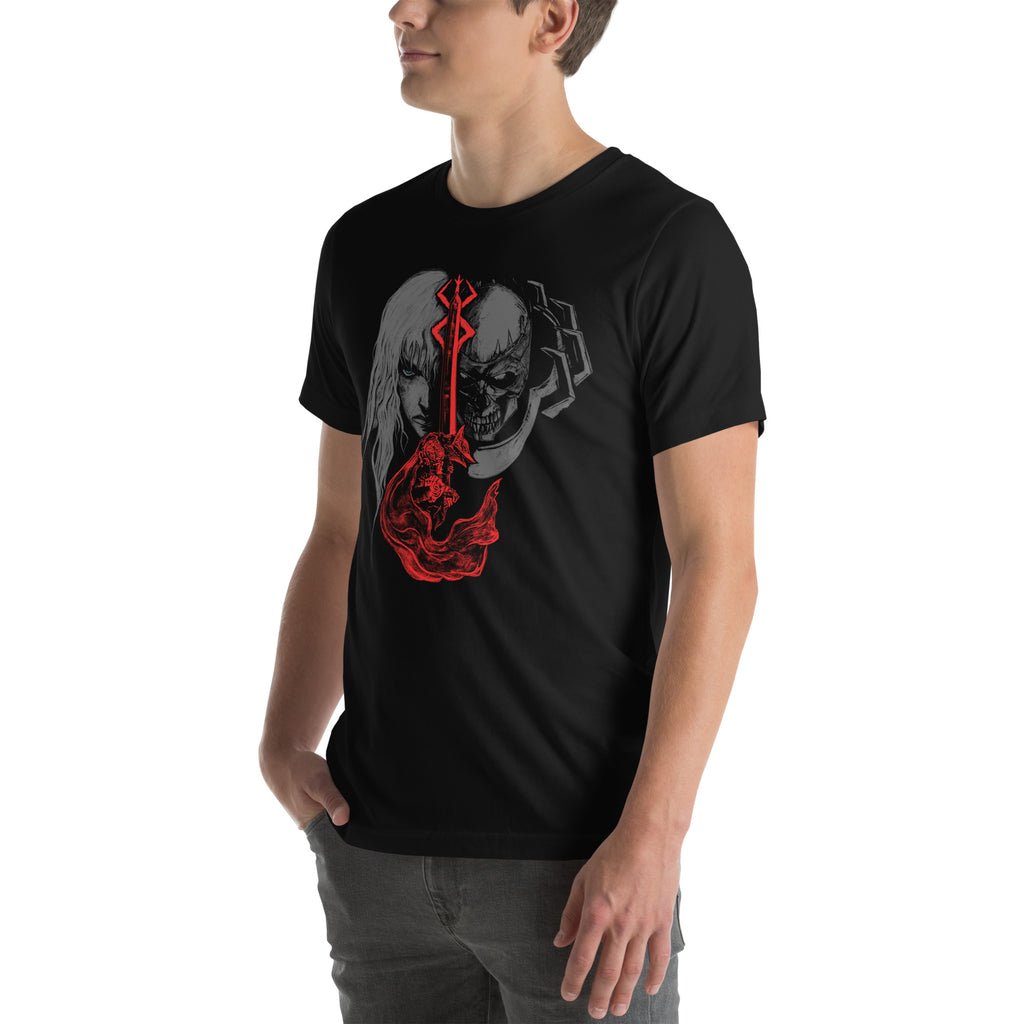 Guts berserk armor griffith and skull night and brand of sacrifice, Unisex t-shirt -